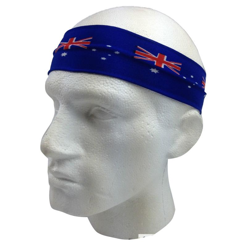 Br Costumes Aussie Flag Australia Headband For Tennis Cricket Day Oz Blue Wristbands & Headbands