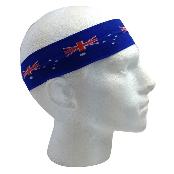 Br Costumes Aussie Flag Australia Headband For Tennis Cricket Day Oz Blue Wristbands & Headbands