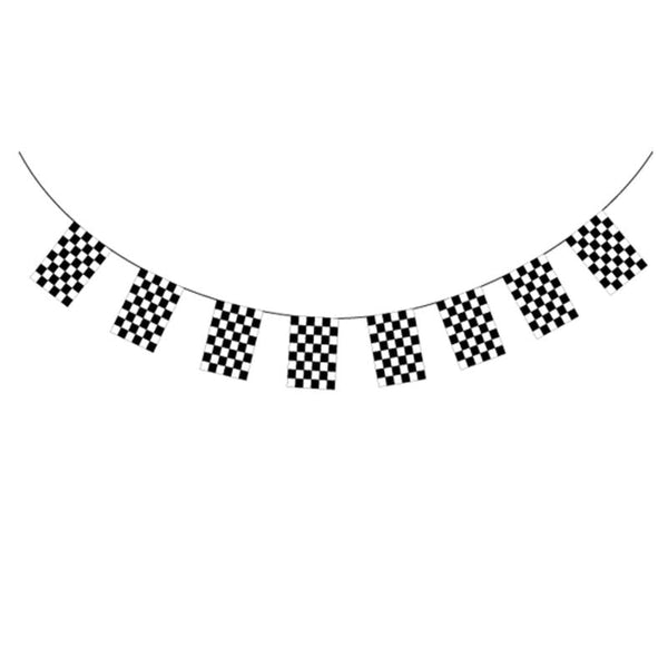 Banners Bunting & Garlands Checkered Bunting Flag Race Car Chequered Banner Hanging Decoration Rectangular 3.6 Metres