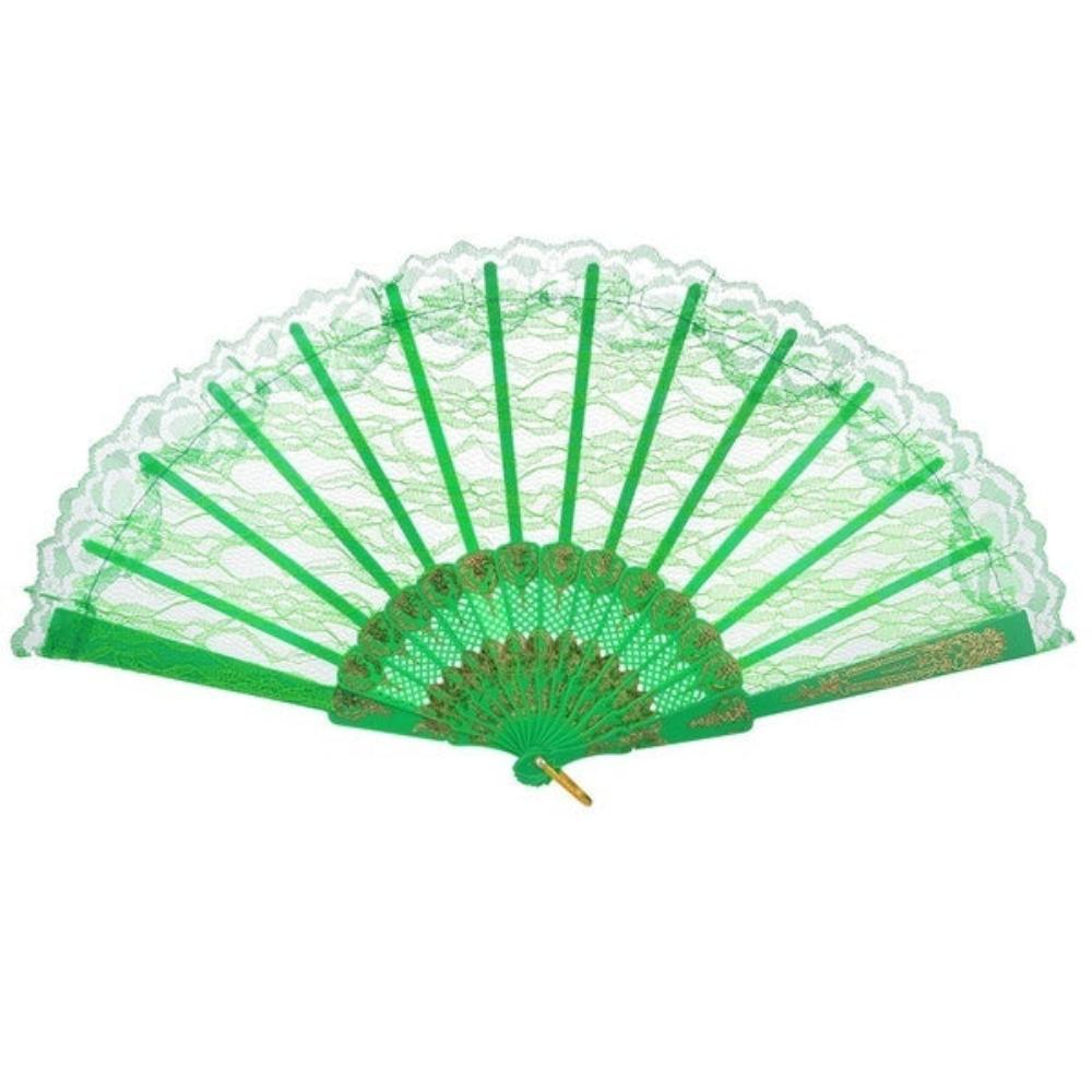 Br Costumes Lace Fan Hand Folding Wedding Party Bridal Spanish Accessory Green Hand Fans