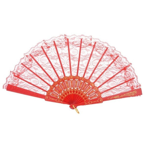 Br Costumes Lace Fan Hand Folding Wedding Party Bridal Spanish Accessory Red Hand Fans
