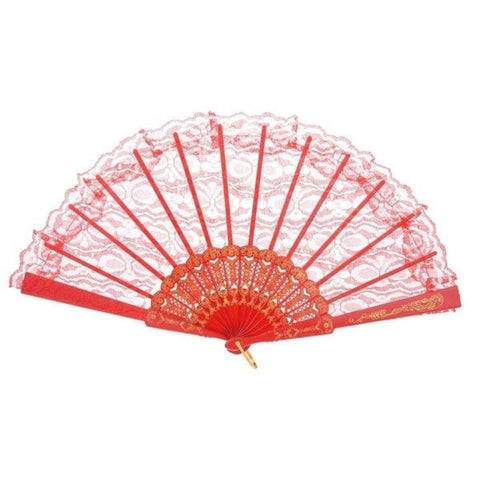 Br Costumes Lace Fan Hand Folding Wedding Party Bridal Spanish Accessory Red Hand Fans