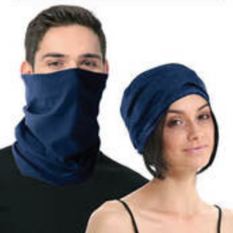 Seamless Tube Bandana Head Scarf Face Cover Mask Gaiter Ski Snow Plain Colours Navy Scarves