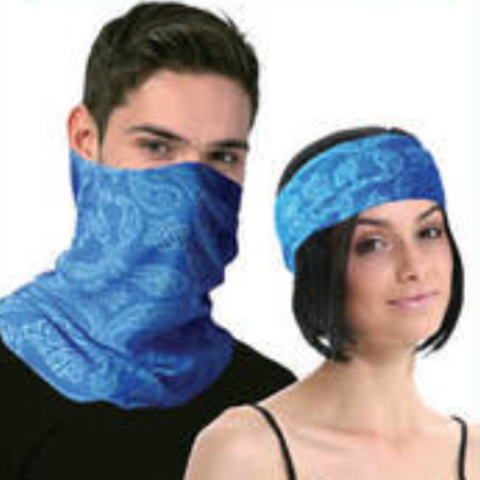 Br Costumes Seamless Tube Bandana Head Scarf Face Cover Mask Pattern Neck Gaiter Royal Blue Scarves & Wraps