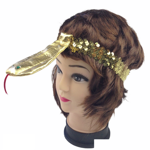 Br Costumes Sequin Egyptian Headband Flapper Headpiece W Snake Fancy Dress Cleopatra Hats