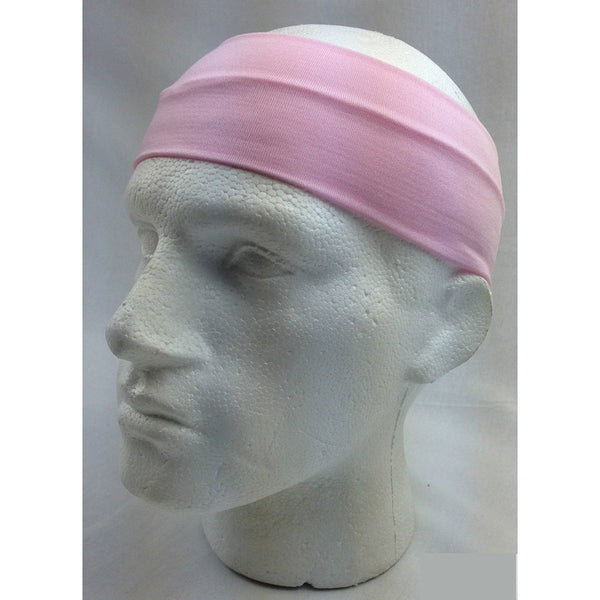 Br Costumes Plain Headband Elastic Stretch Sports Yoga Hair Band Unisex 8Cm Wide Wrap Light Pink Headbands