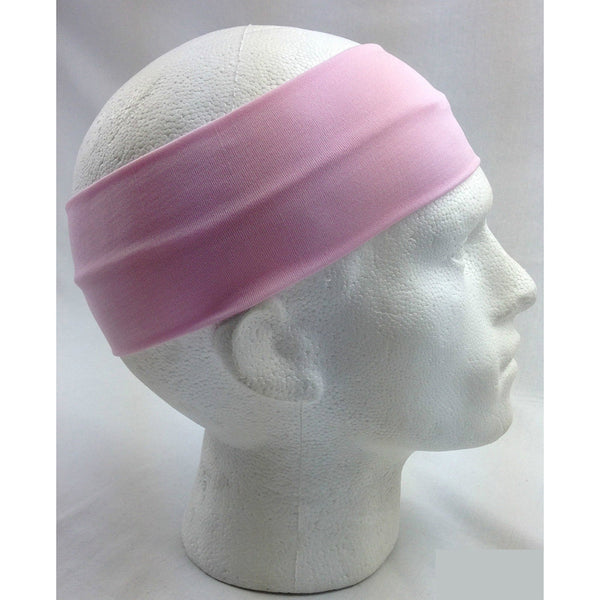 Br Costumes Plain Headband Elastic Stretch Sports Yoga Hair Band Unisex 8Cm Wide Wrap Light Pink Headbands