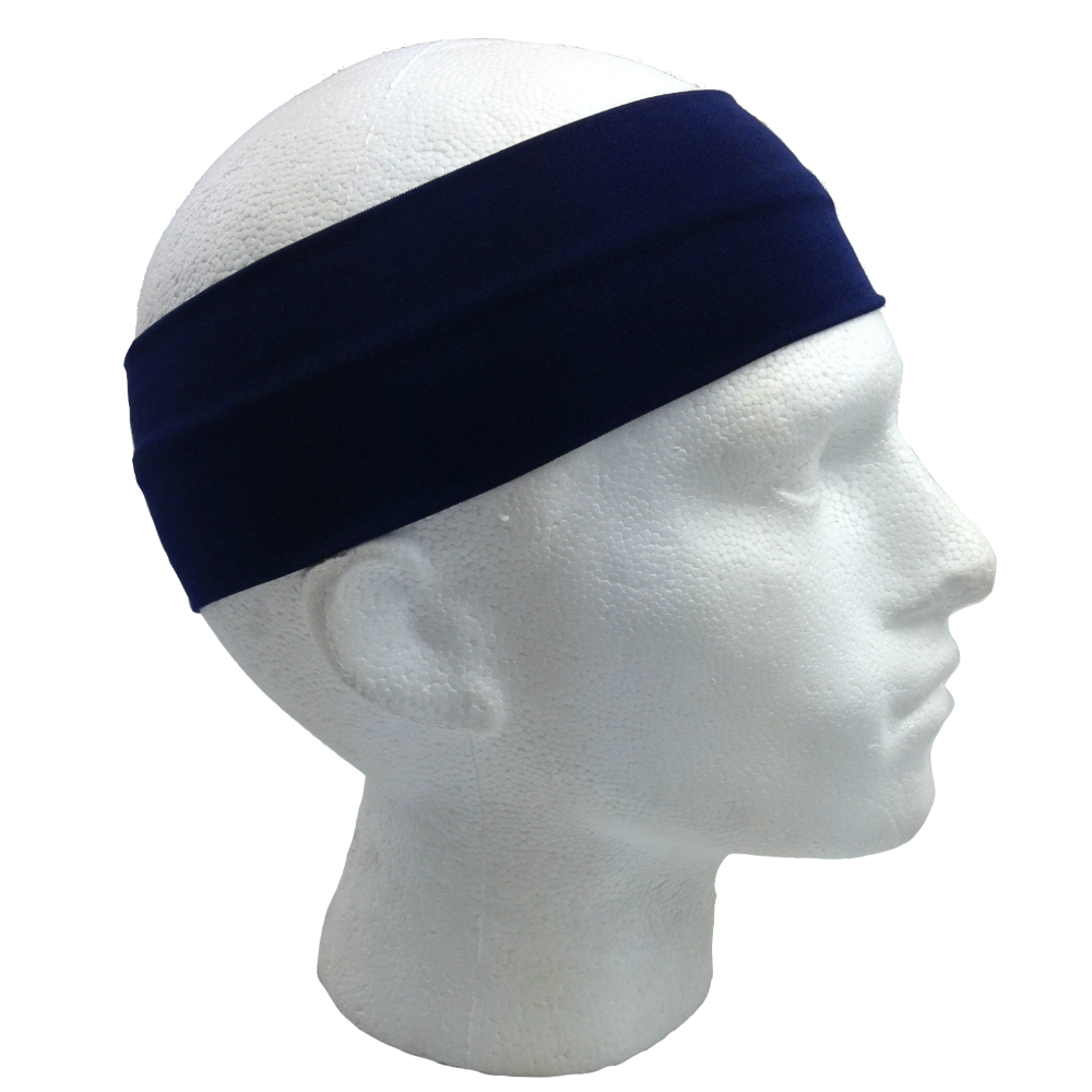 Br Costumes Plain Headband Elastic Stretch Sports Yoga Hair Band Unisex 8Cm Wide Wrap Navy Blue Headbands