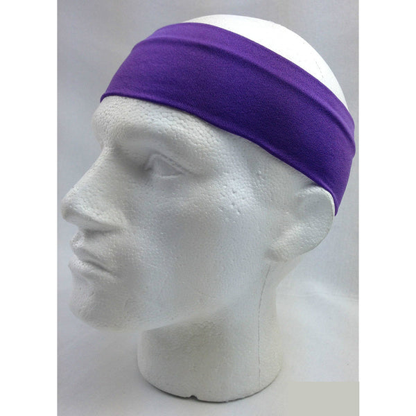 Br Costumes Plain Headband Elastic Stretch Sports Yoga Hair Band Unisex 8Cm Wide Wrap Purple Headbands