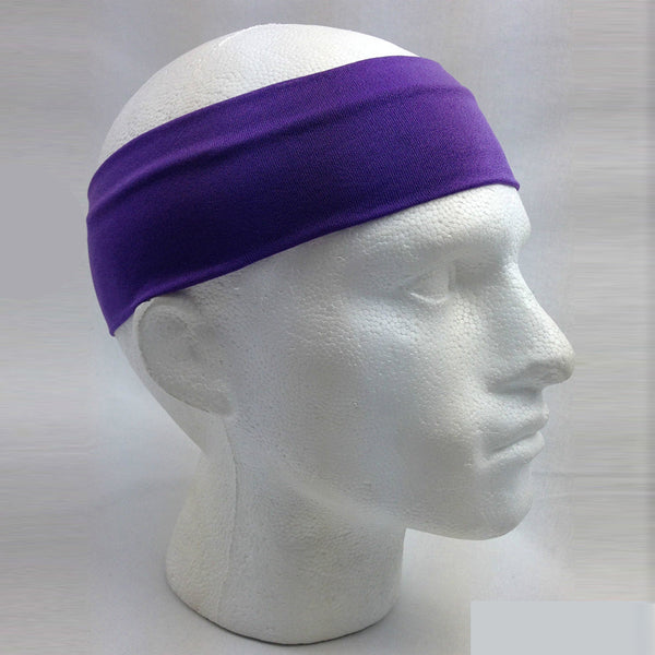 Br Costumes Plain Headband Elastic Stretch Sports Yoga Hair Band Unisex 8Cm Wide Wrap Purple Headbands