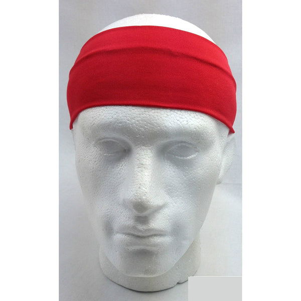 Br Costumes Plain Headband Elastic Stretch Sports Yoga Hair Band Unisex 8Cm Wide Wrap Red Headbands
