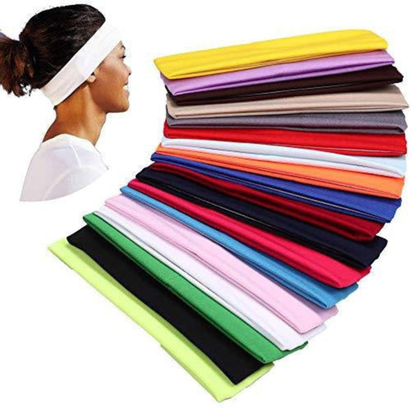 Br Costumes Plain Headband Elastic Stretch Sports Yoga Hair Band Unisex 8Cm Wide Wrap Red Headbands