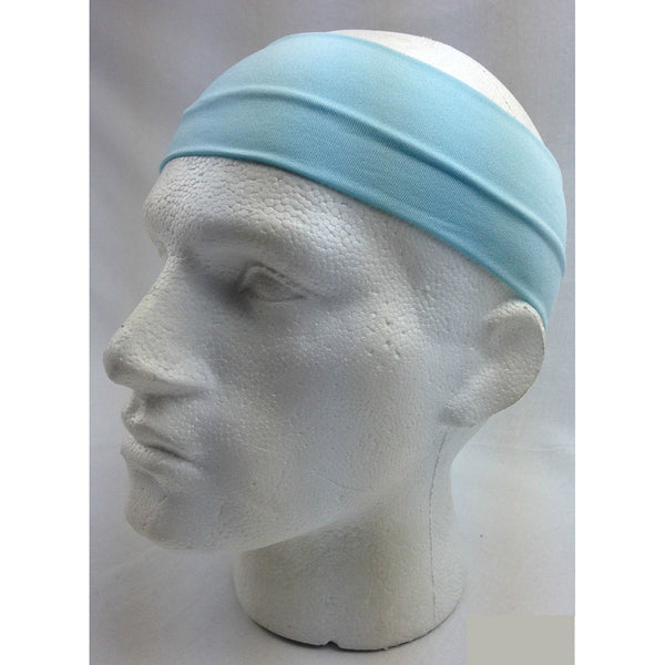 Br Costumes Plain Headband Elastic Stretch Sports Yoga Hair Band Unisex 8Cm Wide Wrap Sky Blue Headbands