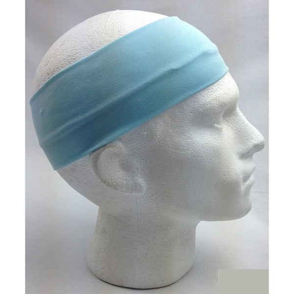 Br Costumes Plain Headband Elastic Stretch Sports Yoga Hair Band Unisex 8Cm Wide Wrap Sky Blue Headbands