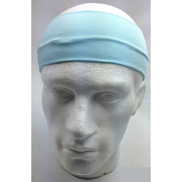 Br Costumes Plain Headband Elastic Stretch Sports Yoga Hair Band Unisex 8Cm Wide Wrap Sky Blue Headbands