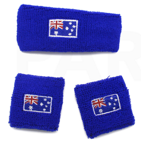 Br Costumes Australia Day Australian Flag Head Hand & Wrist Band Set Sweatband Accessories Wristbands & Headbands