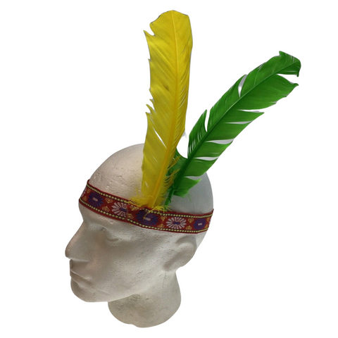 Br Costumes Indian Two Feather Headband Headdress Fancy Dress Native American Party Hats