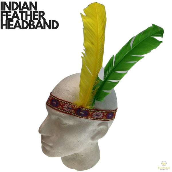 Br Costumes Indian Two Feather Headband Headdress Fancy Dress Native American Party Hats