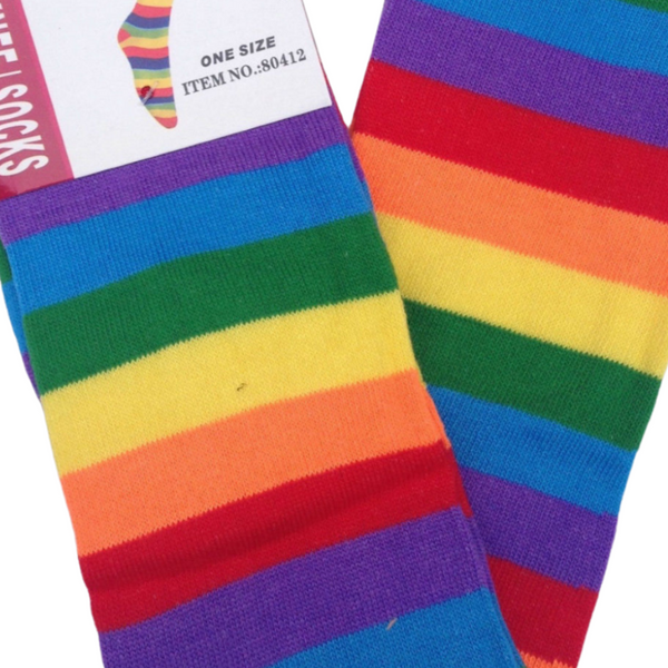 Br Costumes Over The Knee Plain Striped High Thigh Ladies Long Womens Stripey Stocking Rainbow Socks