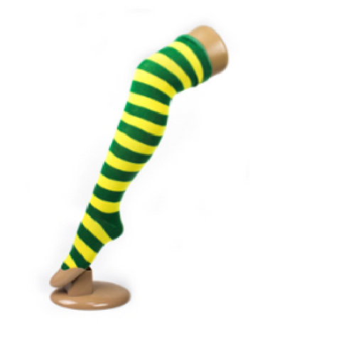 Br Costumes Over The Knee Plain Striped High Thigh Ladies Long Womens Stripey Stocking Green/Gold Socks