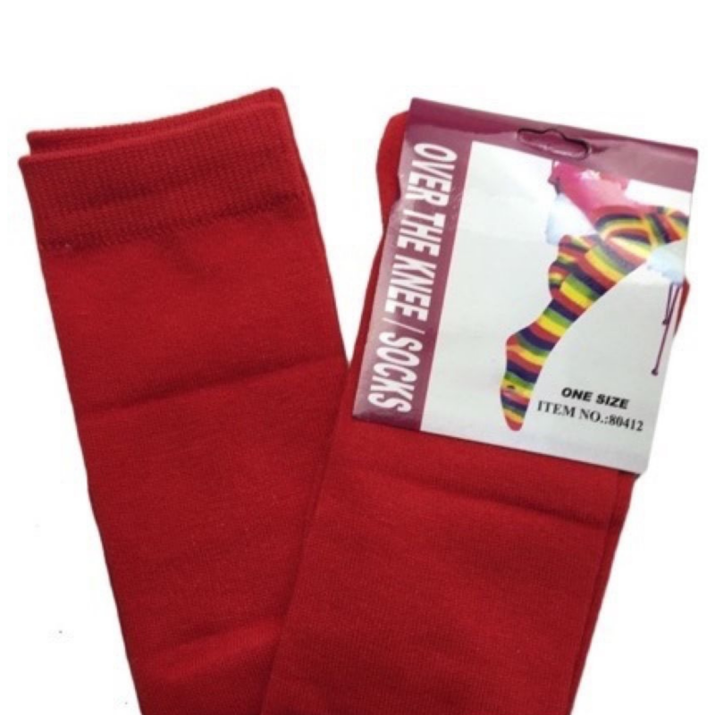 Br Costumes Over The Knee Plain Striped High Thigh Ladies Long Womens Stripey Stocking Red Socks