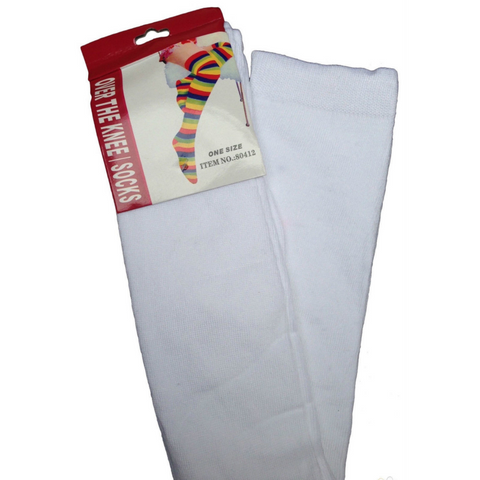 Br Costumes Over The Knee Plain Striped High Thigh Ladies Long Womens Stripey Stocking White Socks