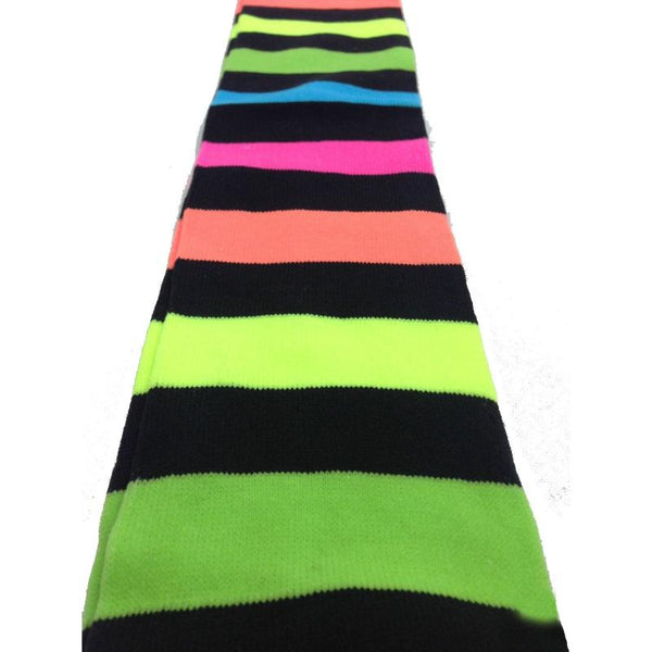 Br Costumes Rainbow Party Fine Stretch Ladies Girls Fancy Dress With Black Stripe Leg Warmers