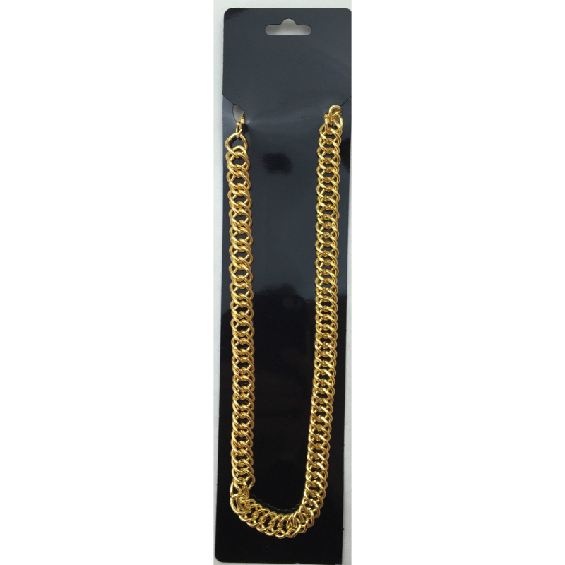 Br Costumes Big Necklace 50Cm Pimp Party Fancy Dress Gangster Chain Jewellery Gold Unisex Costumes