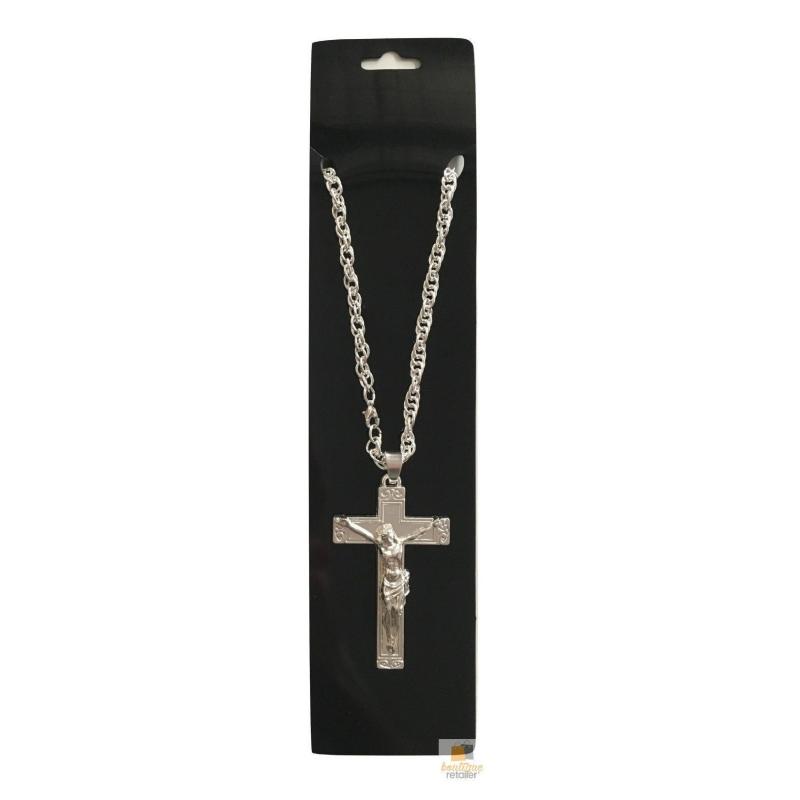 Veile Studios Br Costumes Jesus Christ Metal Necklace Chain Pendant Jewellery Crucifix Silver Chains Necklaces