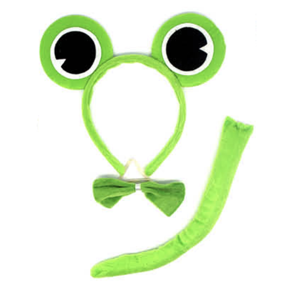 Br Costumes Frog Headband With Bow Tail Animal Halloween Party Hair Accessory Hats