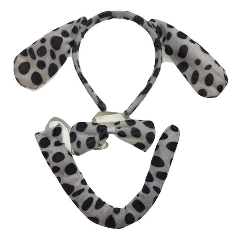 Br Costumes 3Pcs Dog Ear Headband W Bow Tail Animal Halloween Party Hair Dalmatian Unisex Costumes