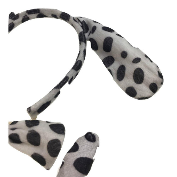 Br Costumes 3Pcs Dog Ear Headband W Bow Tail Animal Halloween Party Hair Dalmatian Unisex Costumes