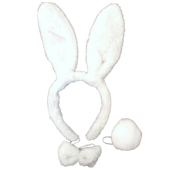 Br Costumes 2Pc Set Animal Headband W Bow Tail Rabbit + Zebra Ears Halloween Party Unisex Costumes