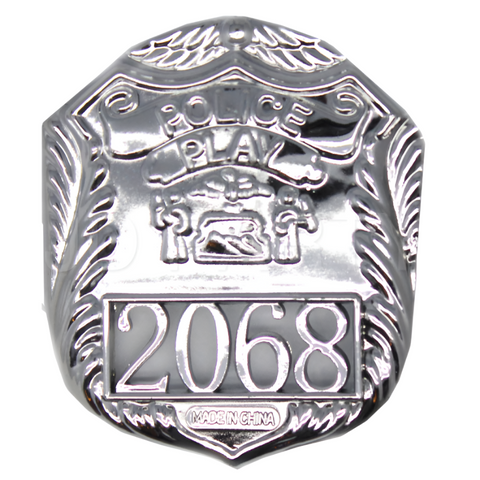 Br Costumes Police Badge Accessory Plastic Silver Fancy Dress Party Officer Cop Unisex Costumes