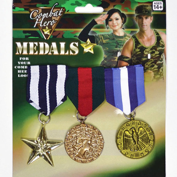 Br Costumes 3X Army Solider Medals Combat Party Halloween Fancy Dress Replica Unisex Costumes