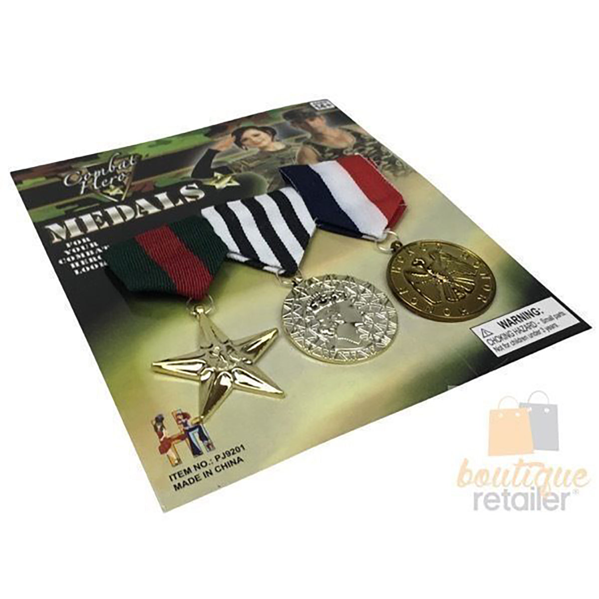 Br Costumes 3X Army Solider Medals Combat Party Halloween Fancy Dress Replica Unisex Costumes