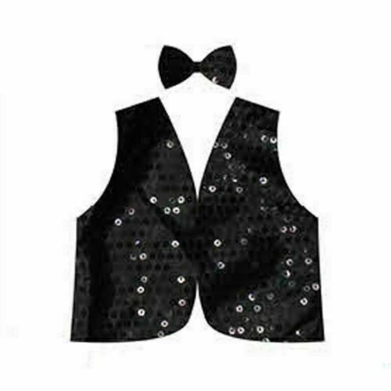Br Costumes Kids Sequin Vest Bow Tie Set 80S Party Dress Up Waistcoat Unisex Costumes