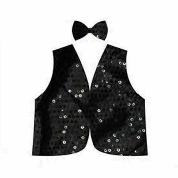Br Costumes Kids Sequin Vest Bow Tie Set 80S Party Dress Up Waistcoat Unisex Costumes