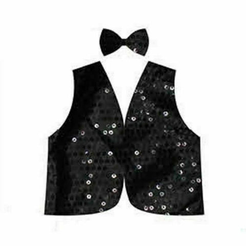 Br Costumes Kids Sequin Vest Bow Tie Set 80S Party Dress Up Waistcoat Unisex Costumes