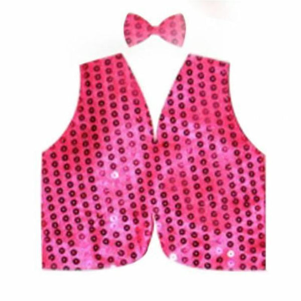 Br Costumes Kids Sequin Vest Bow Tie Set 80S Party Dress Up Waistcoat Unisex Costumes