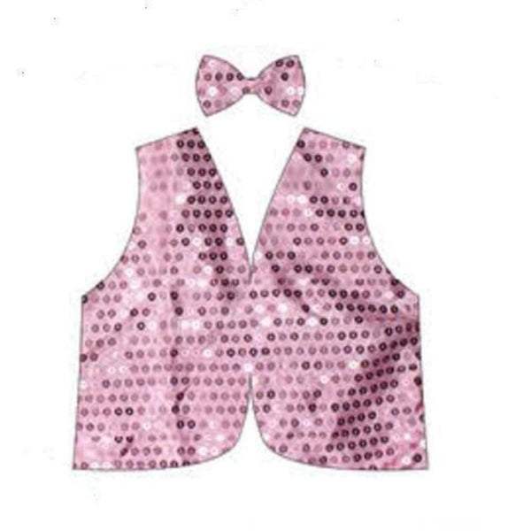Br Costumes Kids Sequin Vest Bow Tie Set 80S Party Dress Up Waistcoat Unisex Costumes