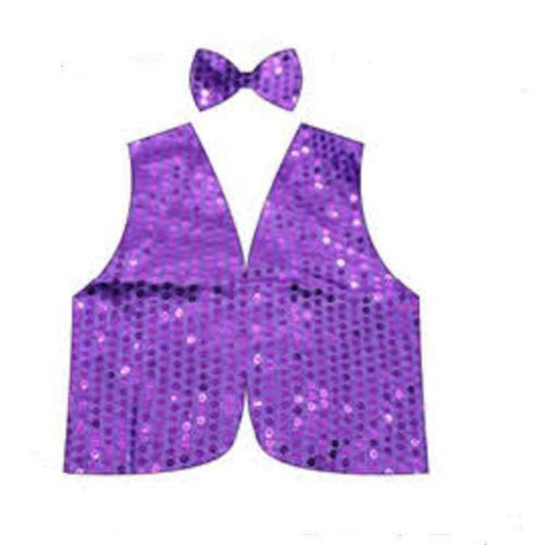 Br Costumes Kids Sequin Vest Bow Tie Set 80S Party Dress Up Waistcoat Unisex Costumes