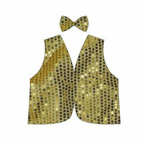 Br Costumes Kids Sequin Vest Bow Tie Set 80S Party Dress Up Waistcoat Unisex Costumes
