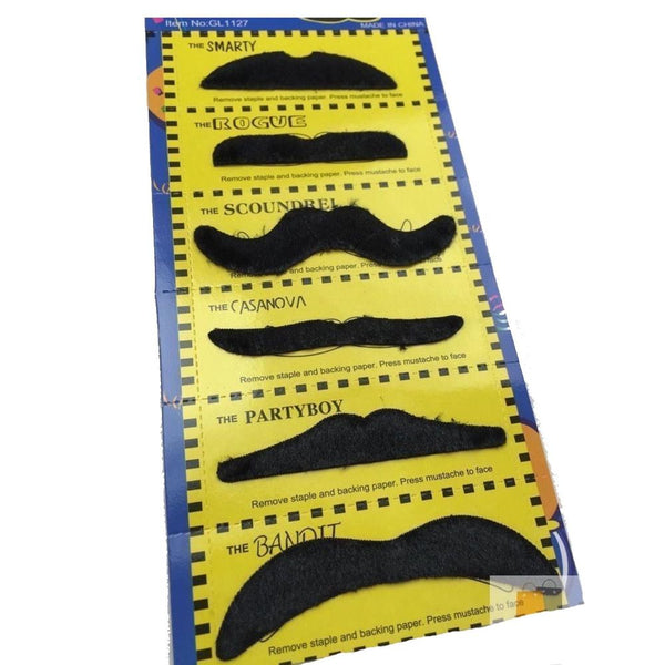 Br Costumes Party Moustache 70S Fake Mustache Fancy Dress Props Halloween Adhesive Unisex Costumes