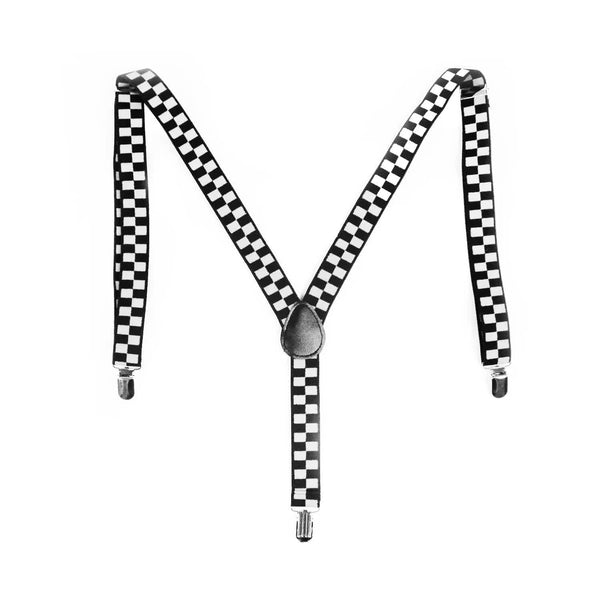 Br Costumes Mens Suspenders Braces In Black/White Checkered Pattern Chequered Suspenders/Braces