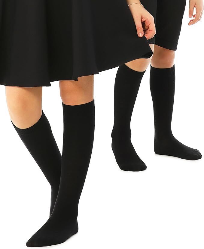 6 11 Br Apparel Knee High Seamless School Cotton Rich Unisex Kids Black 2 To 8 Socks