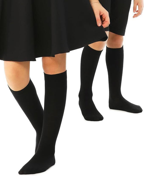 6 11 Br Apparel Knee High Seamless School Cotton Rich Unisex Kids Black 2 To 8 Socks