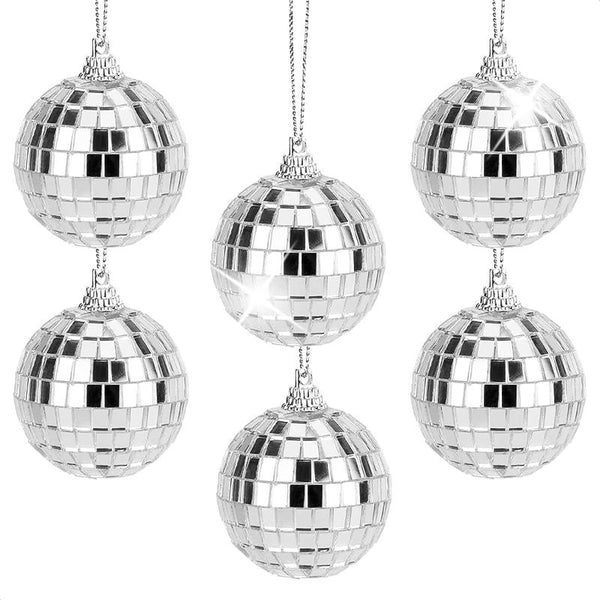 Br Costumes 6X Hanging Mini Disco Balls Shiny Silver Mirror Party Halloween Reflect 4Cm Bulk Party Decorations