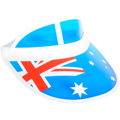 Australian Flag Plastic Visor Patriotic Sun Hat Party Accessory Hats