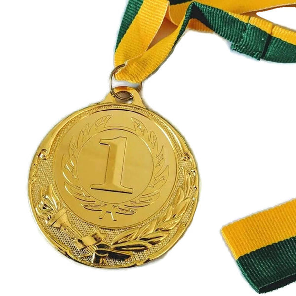 Br Costumes Metal Winner Gold Medal 1St Party Favours Sports Day 40Cm Ribbon Green/Gold Other Party Supplies